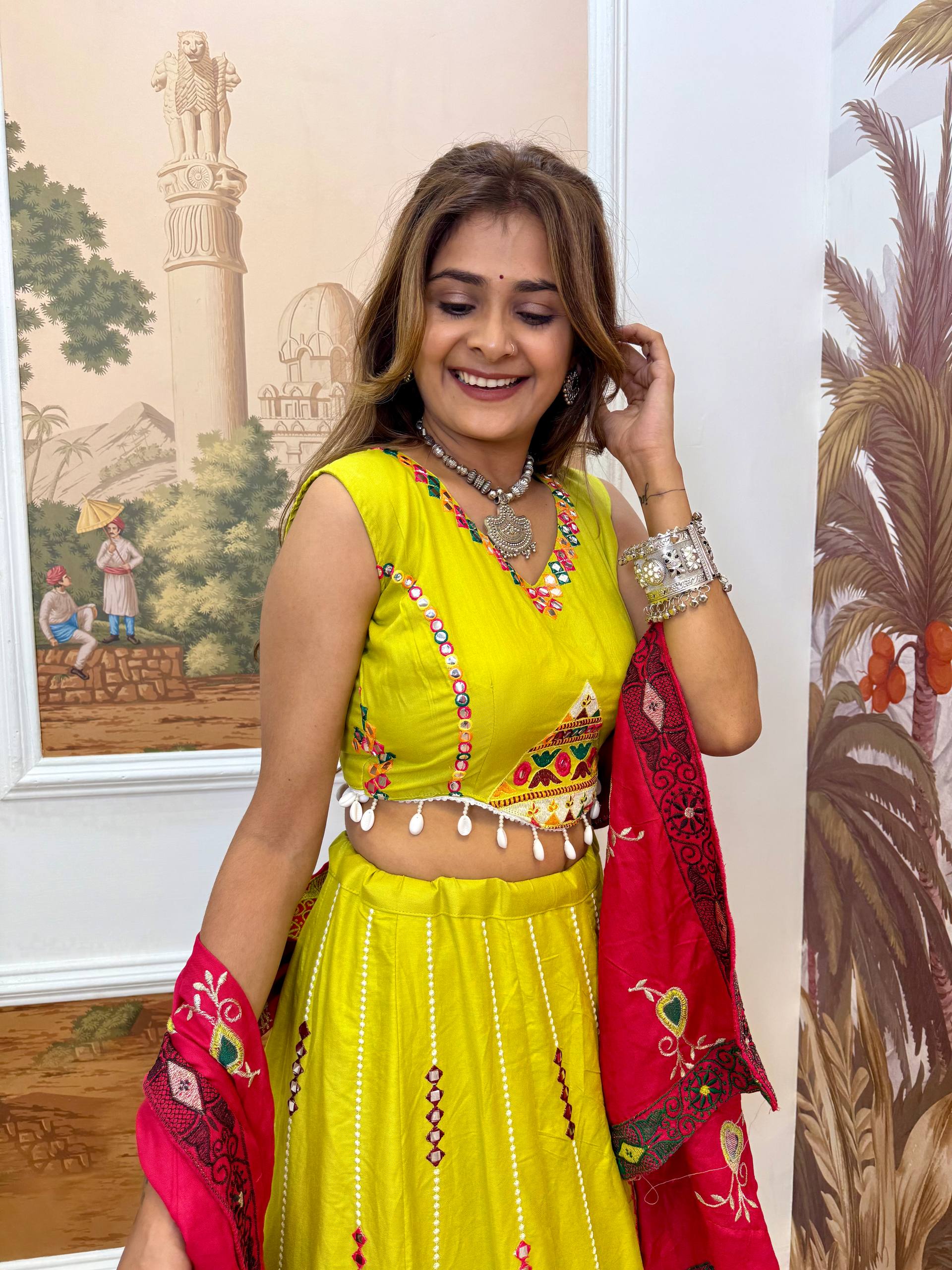 OUR EXCLUSIVE REAL MODELING LEHENGA, BLOUSE & DUPATTA SET | KRUSHI LIFE STYLE