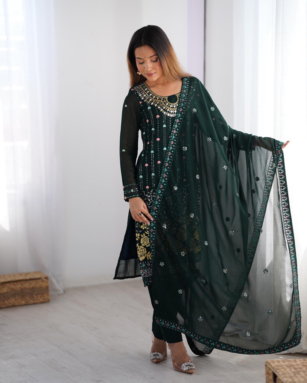 Luxury Embroidered Formal Suit – Festive Collection | Krushi Life Style
