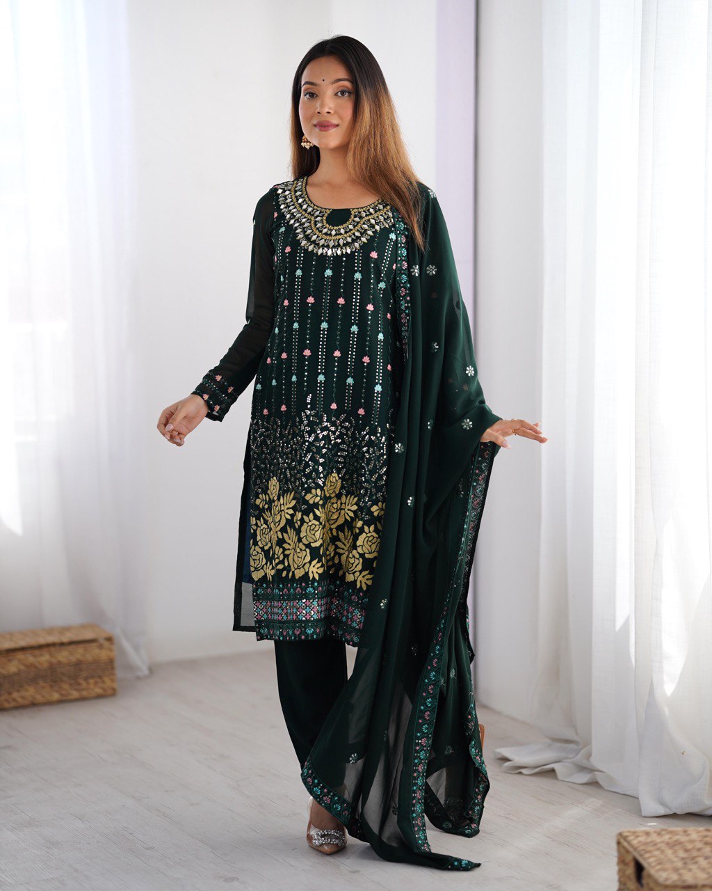 Luxury Embroidered Formal Suit – Festive Collection | Krushi Life Style