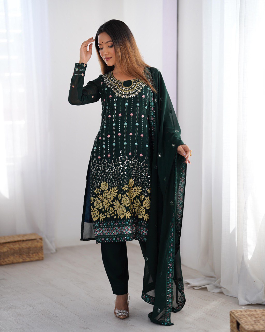 Luxury Embroidered Formal Suit – Festive Collection | Krushi Life Style