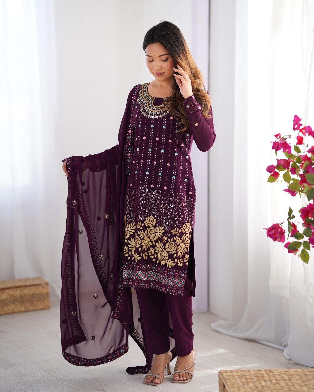 Luxury Embroidered Formal Suit – Festive Collection | Krushi Life Style