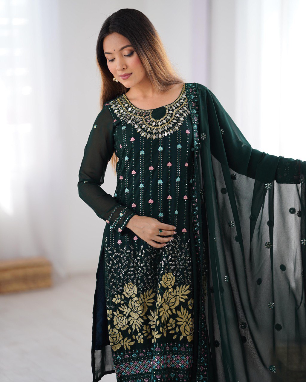 Luxury Embroidered Formal Suit – Festive Collection | Krushi Life Style
