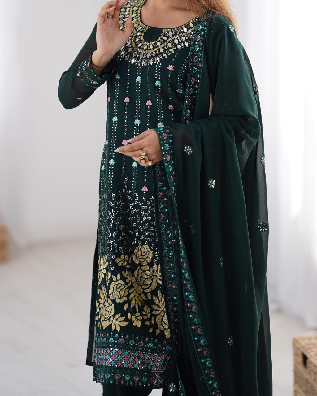 Luxury Embroidered Formal Suit – Festive Collection | Krushi Life Style