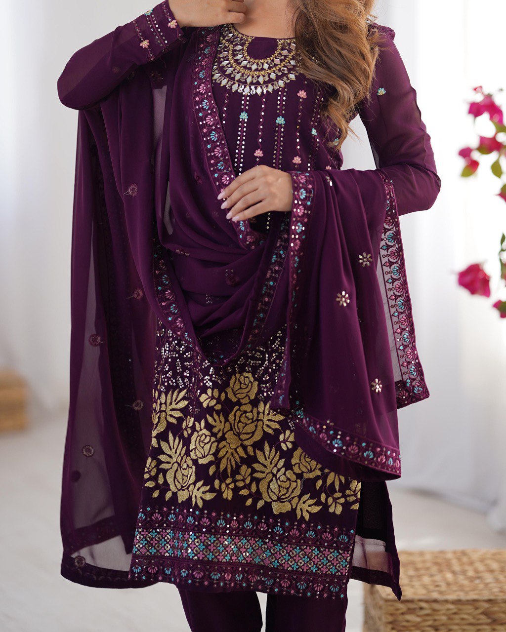 Luxury Embroidered Formal Suit – Festive Collection | Krushi Life Style