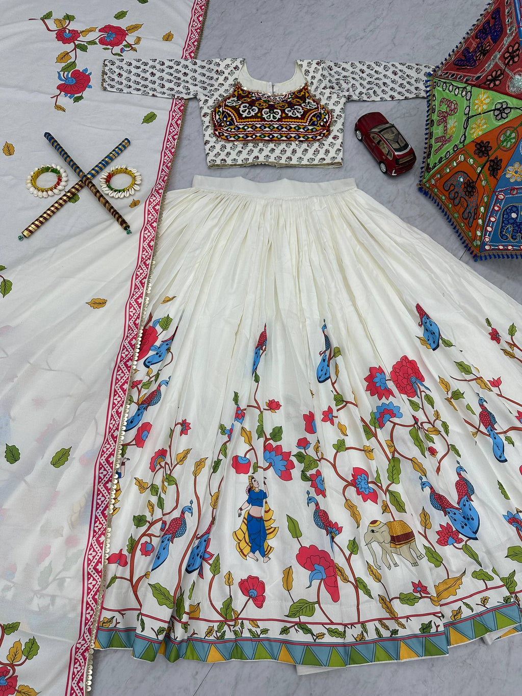 avratri Special Lehenga Choli With 6 Meter Heavy Flair
