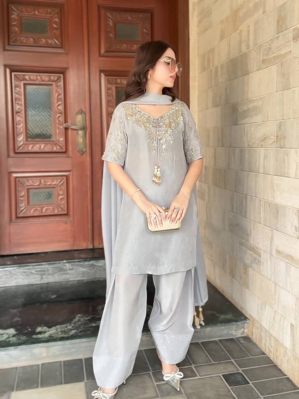 "Pastel Perfection: Kurta, Dupatta & Pant Set | Krushi Life Style"