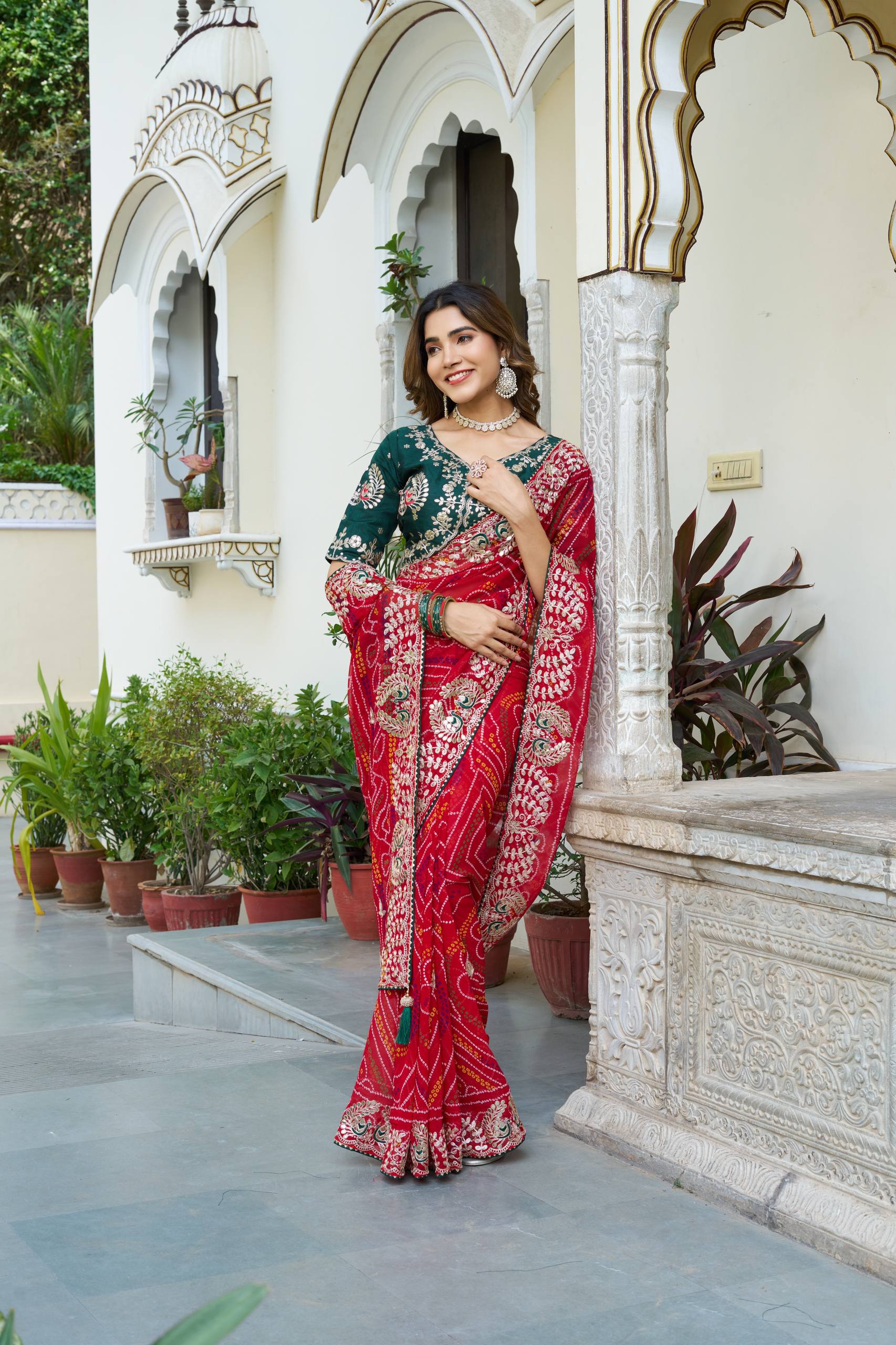 " Festival  bandhrej  saree | Krushi Life Style "