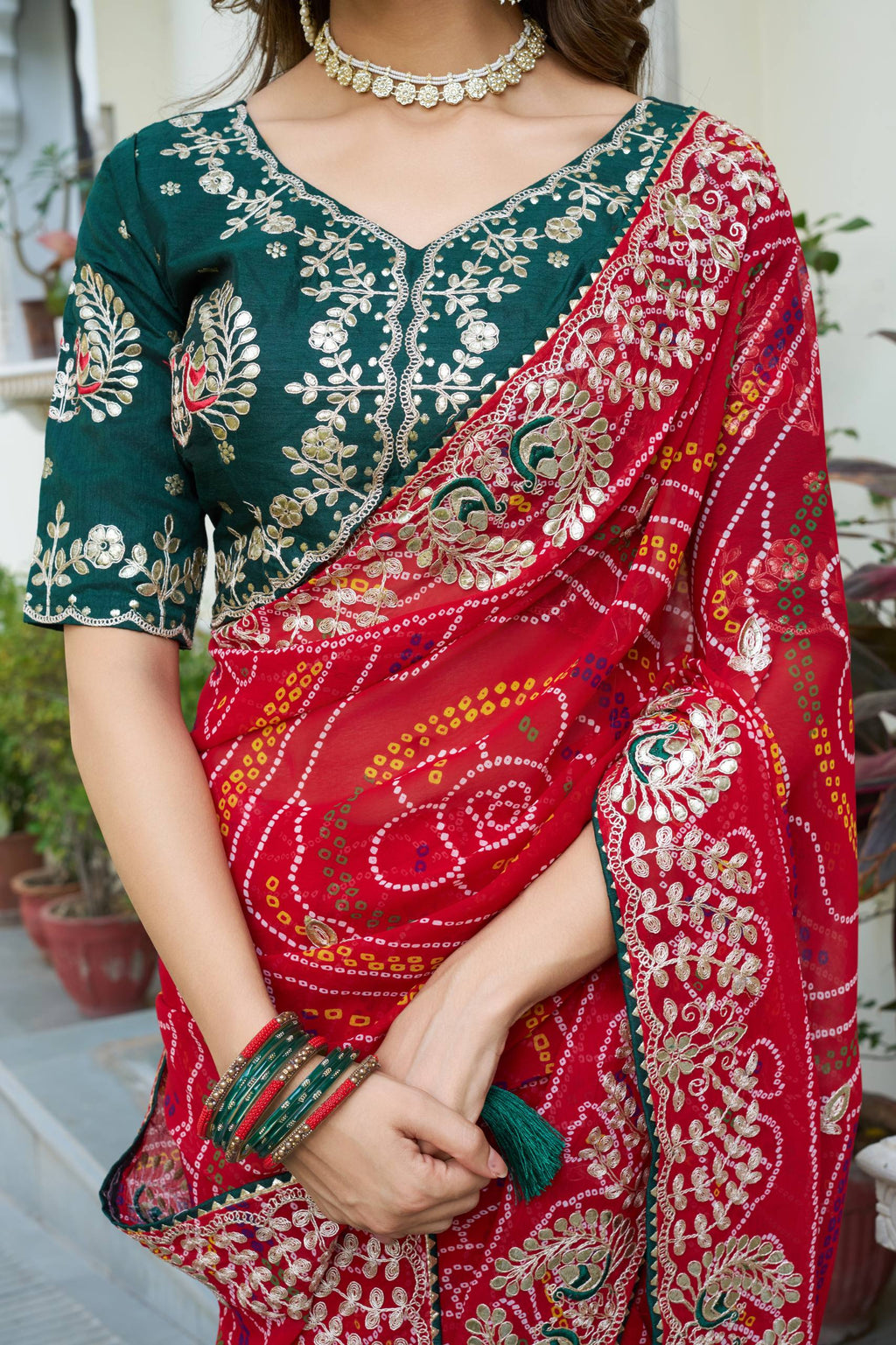 " Festival  bandhrej  saree | Krushi Life Style "