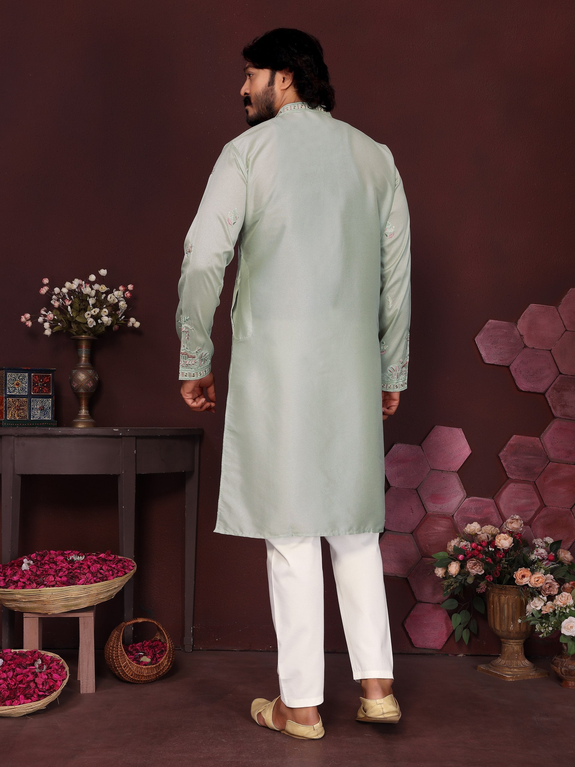 Men's Kurta With Embroidery sequence work | Krushi Life Style