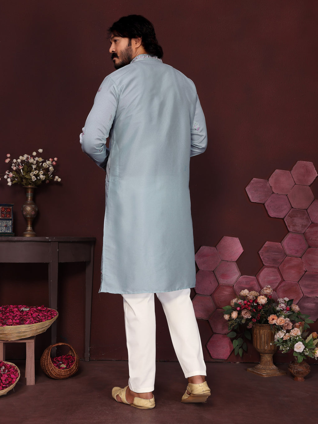 Men's Kurta With Embroidery sequence work | Krushi Life Style