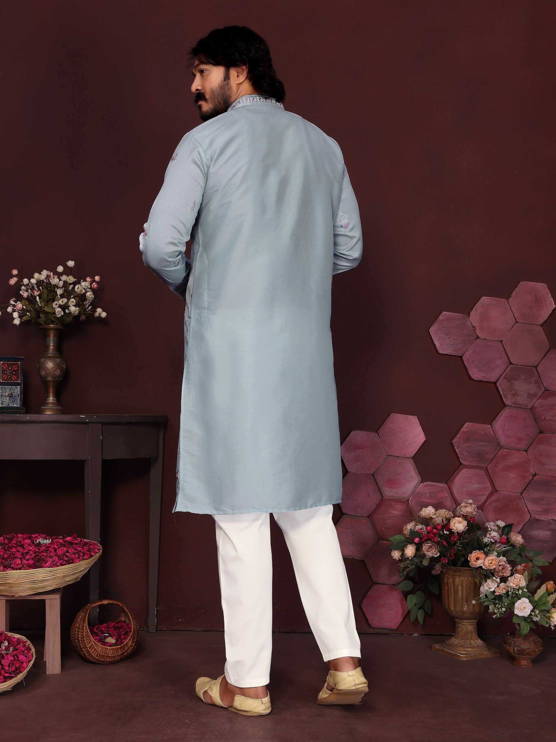 Men's Kurta With Embroidery sequence work | Krushi Life Style