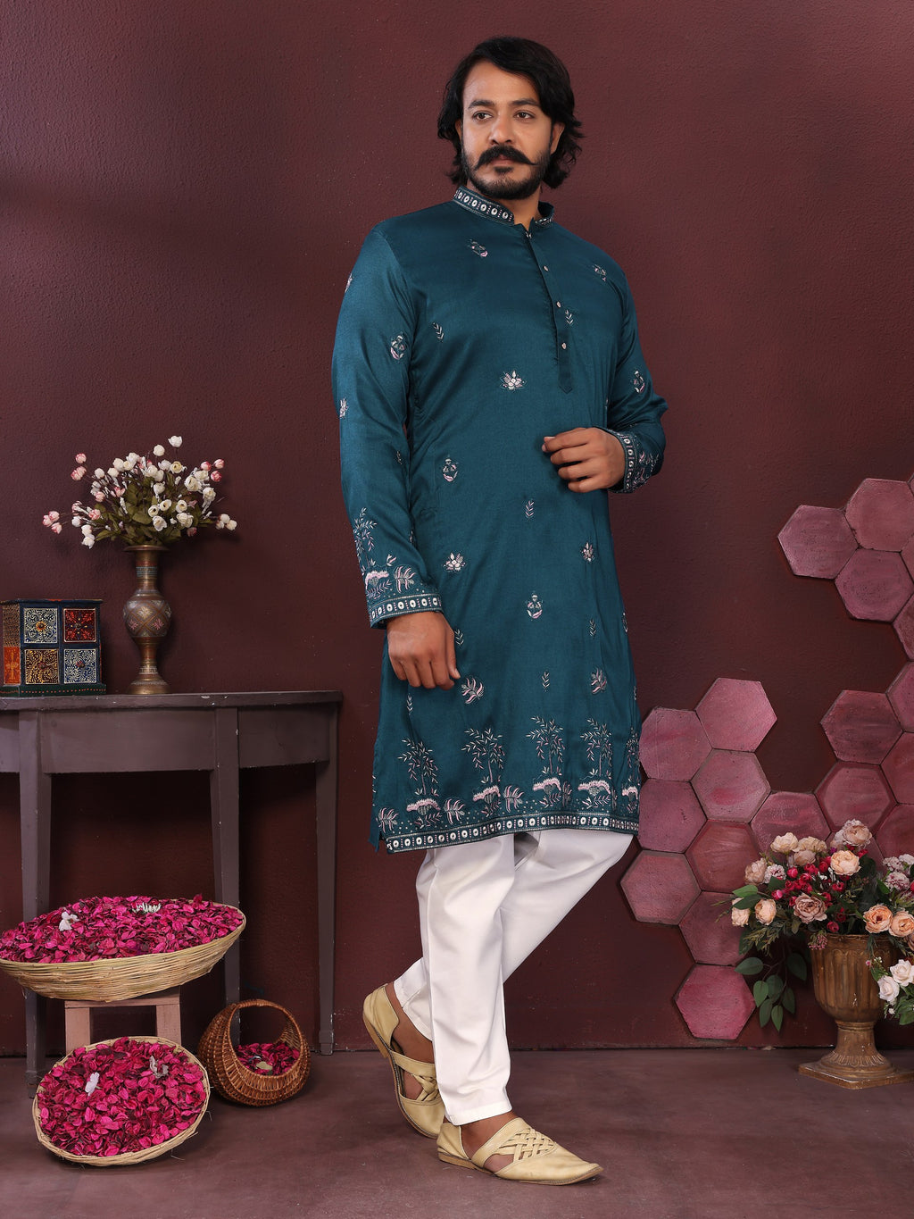 Men's Kurta With Embroidery sequence work | Krushi Life Style