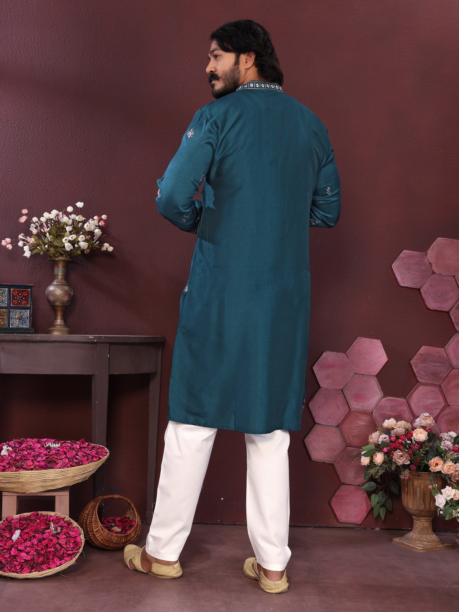Men's Kurta With Embroidery sequence work | Krushi Life Style