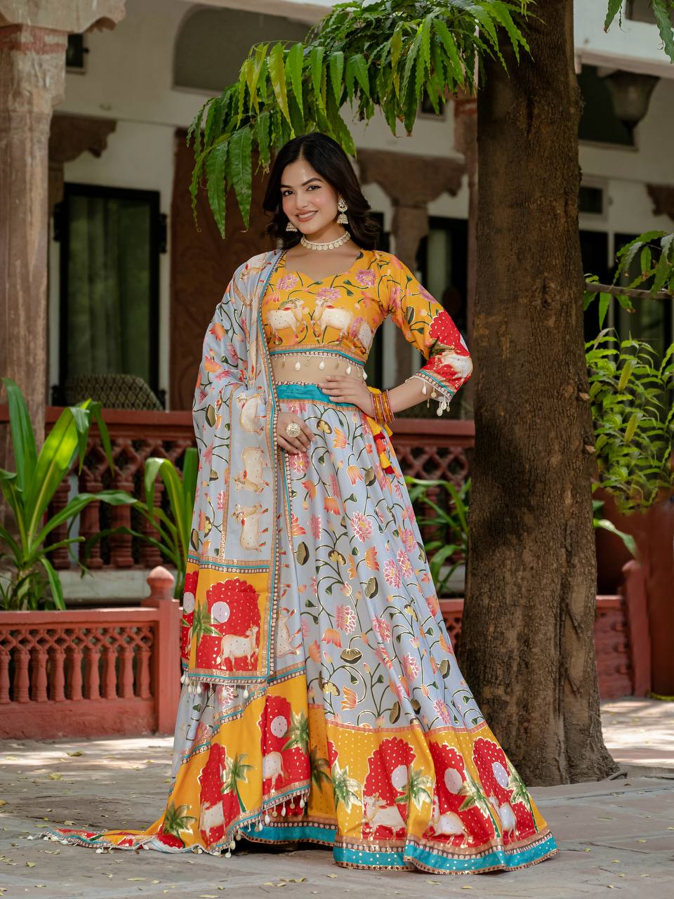 EXCLUSIVE LEHENGA, BLOUSE & DUPATTA SET | KRUSHI LIFE STYLE