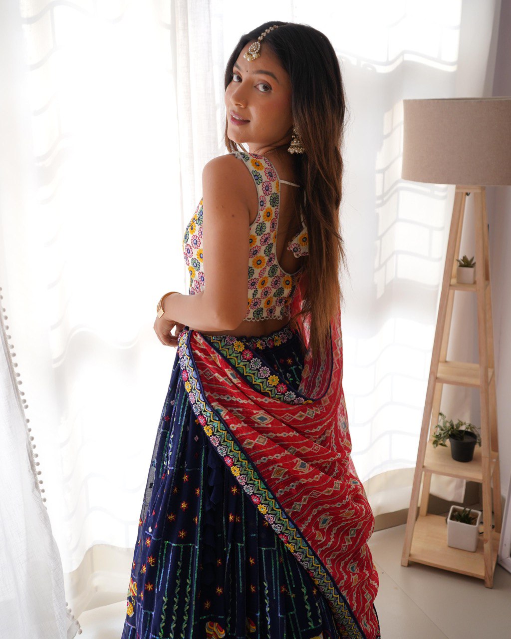 "Vibrant Navratri-Inspired Embroidered Lehenga Choli Set | Krushi Life Style