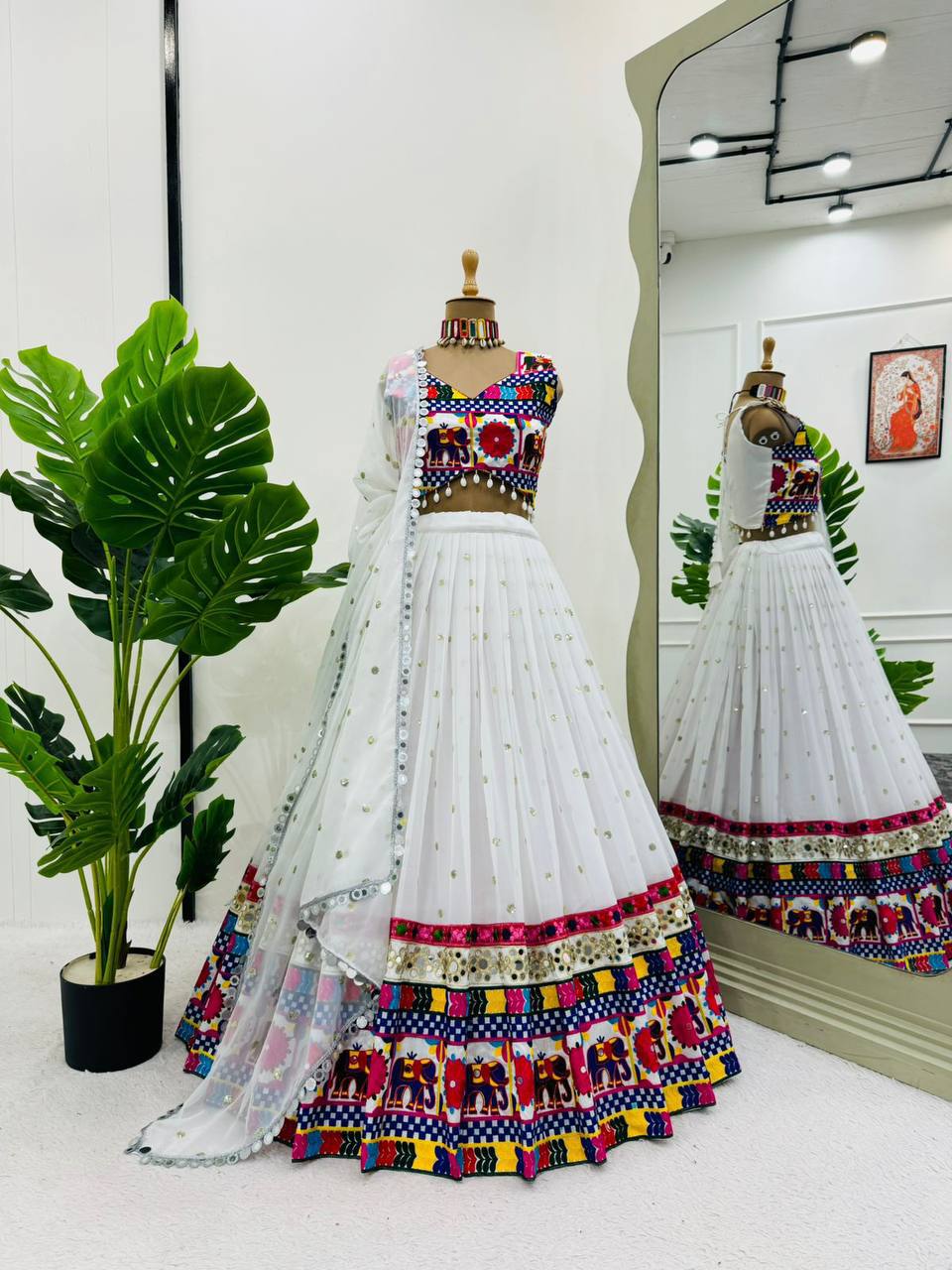 "Garba Vibes: White & Black Lehenga Collection | Krushi Life Style "