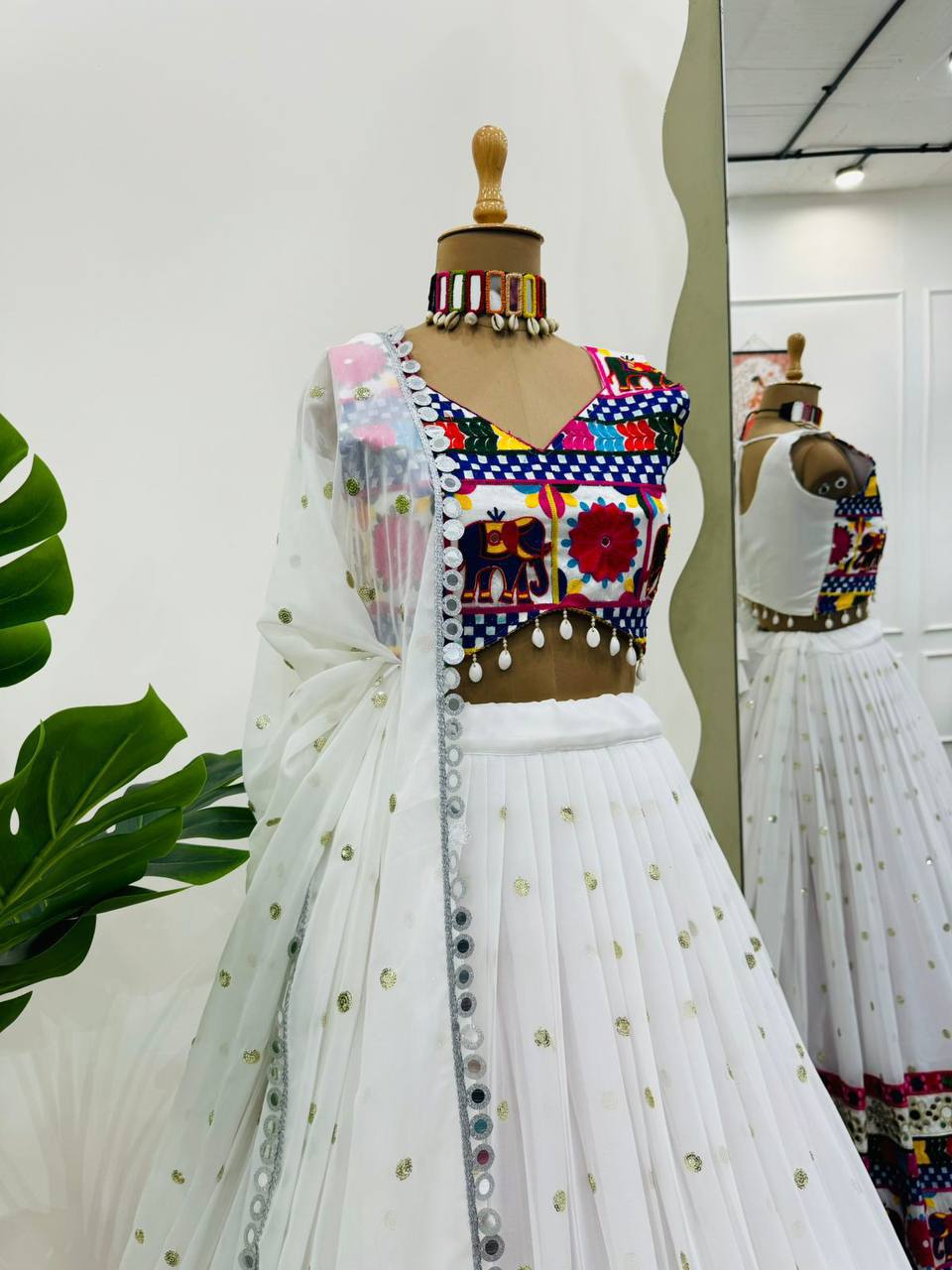 "Garba Vibes: White & Black Lehenga Collection | Krushi Life Style "