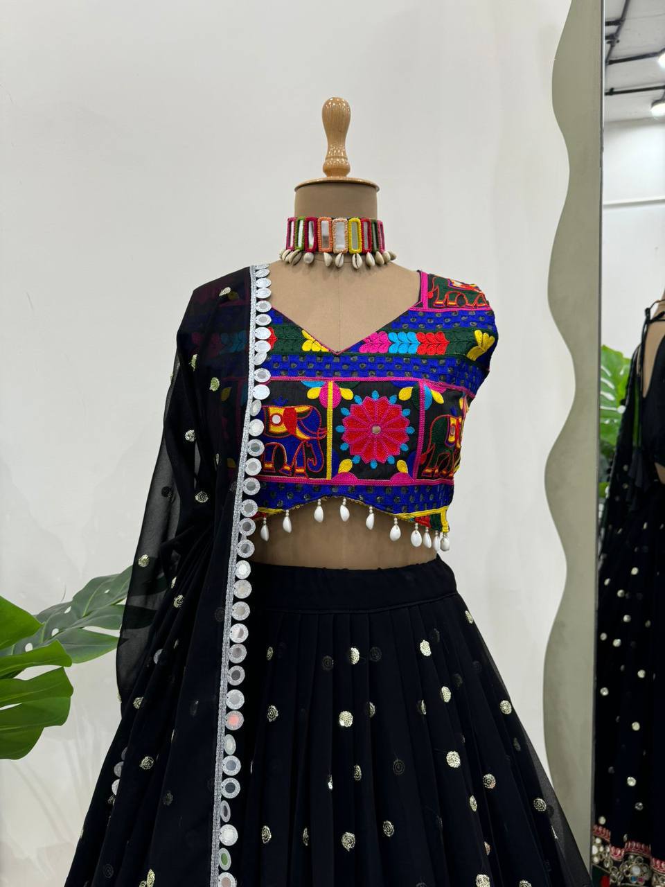 "Garba Vibes: White & Black Lehenga Collection | Krushi Life Style "