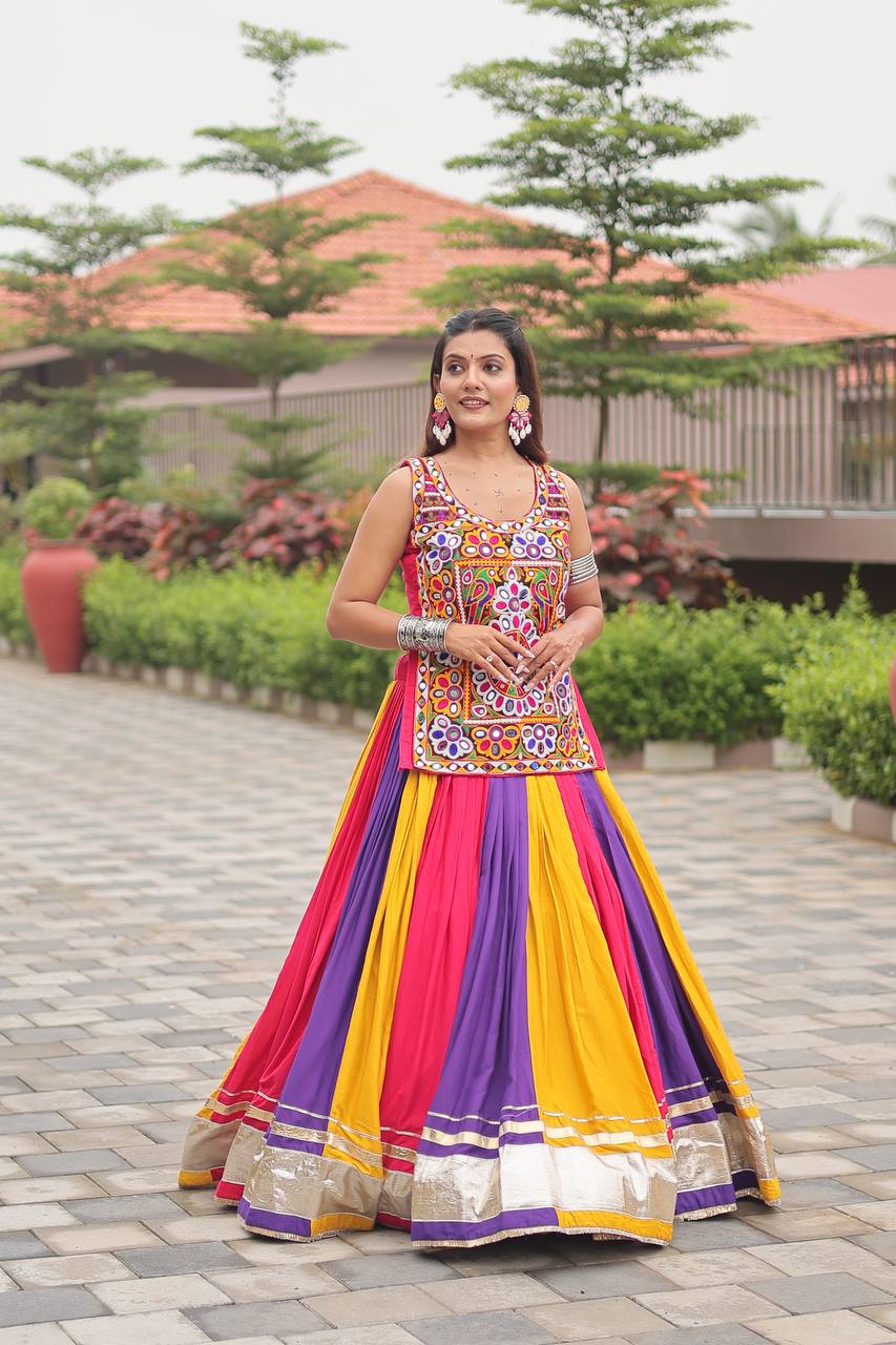 "Navratri Special Gamathi Work Lehenga choli | Krushi Life "