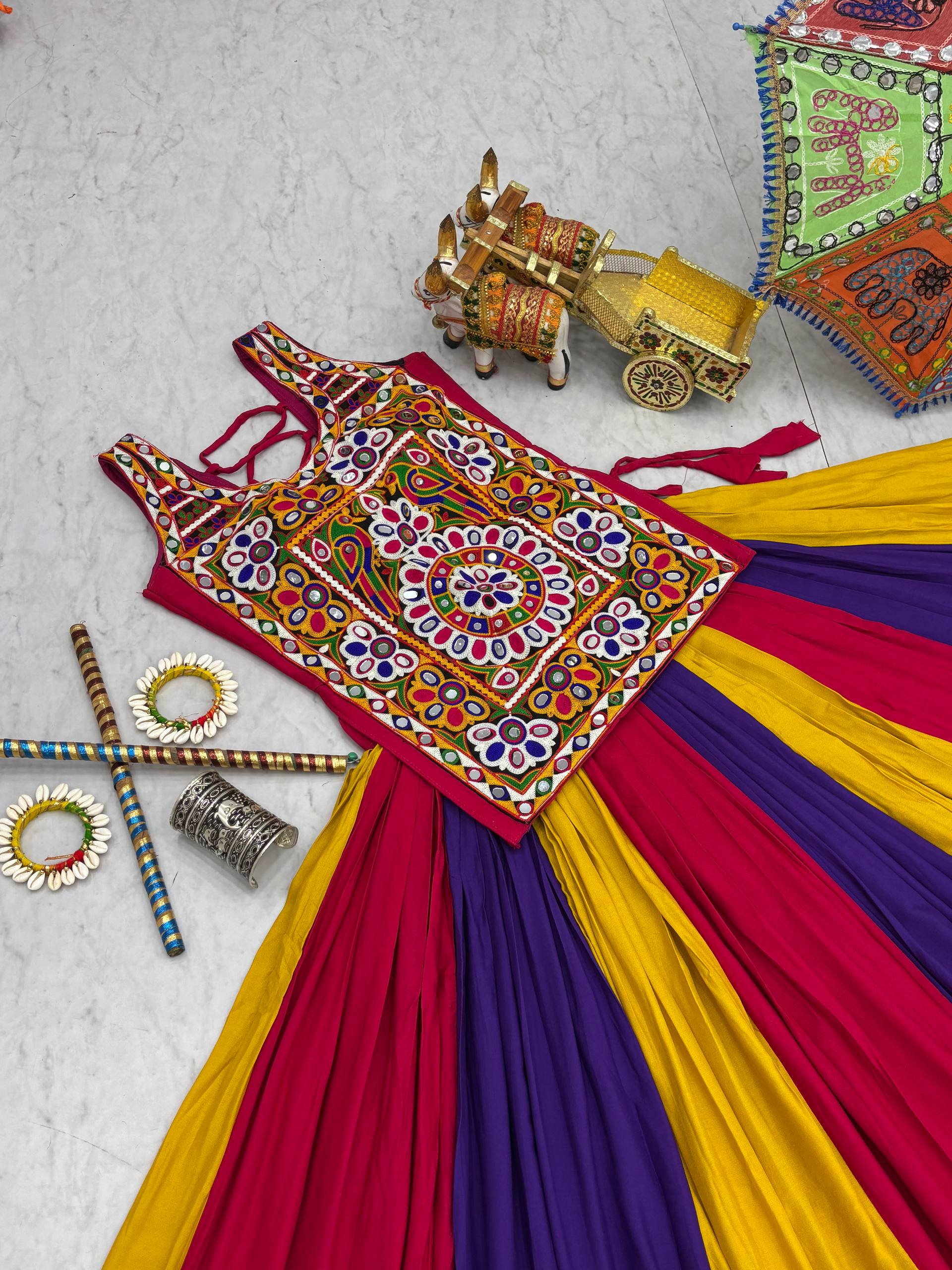 "Navratri Special Gamathi Work Lehenga choli | Krushi Life "