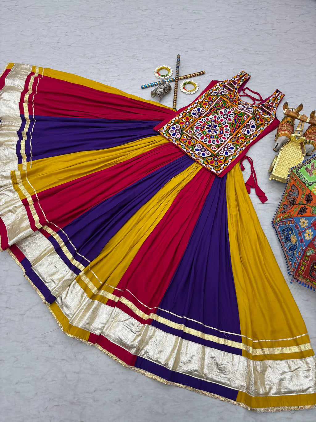 "Navratri Special Gamathi Work Lehenga choli | Krushi Life "