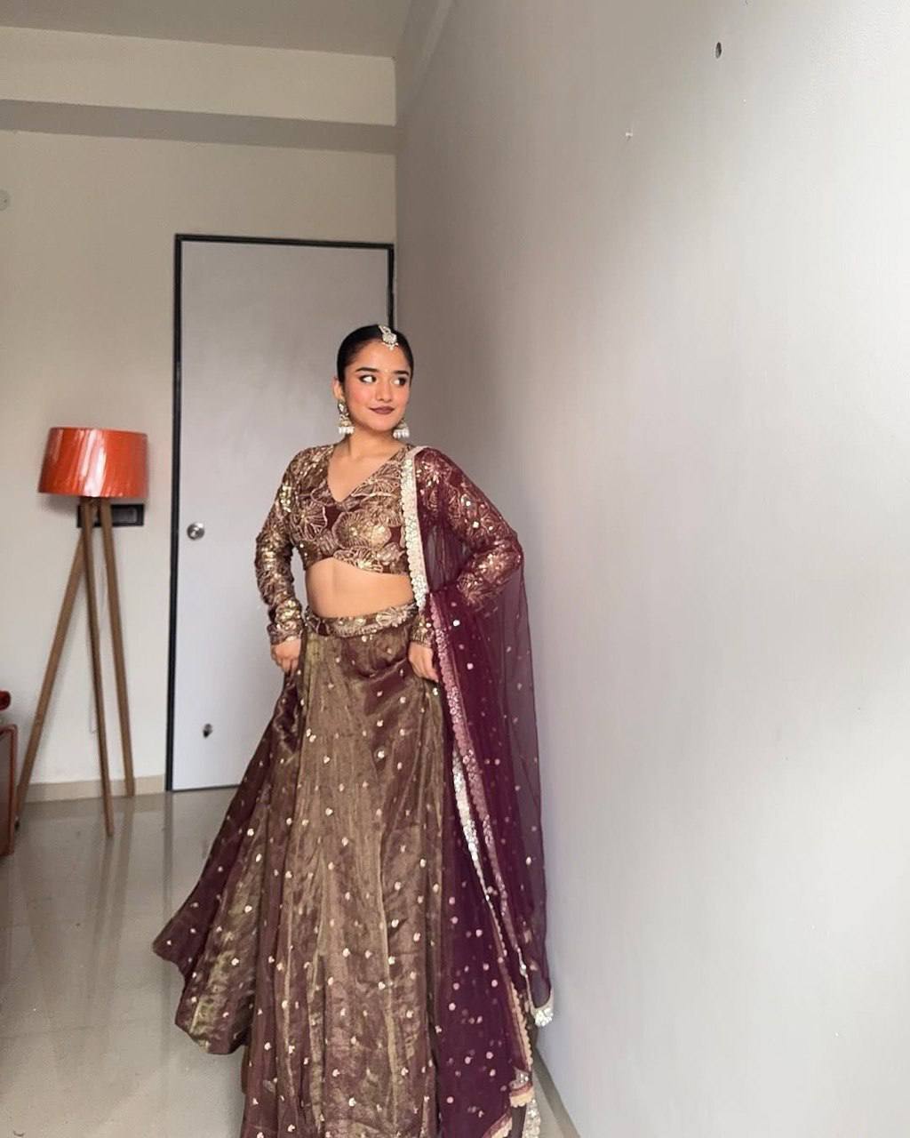 "Tradition in Style: Embellished Lehenga Look | Krushi Life Style"