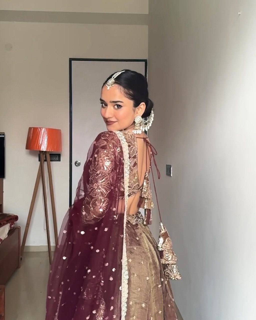 "Tradition in Style: Embellished Lehenga Look | Krushi Life Style"