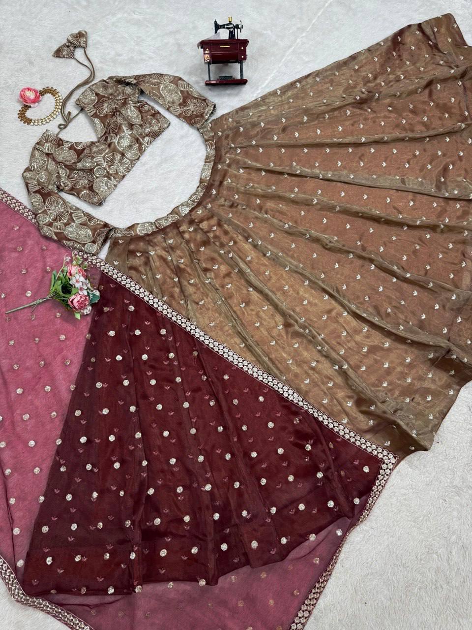 "Tradition in Style: Embellished Lehenga Look | Krushi Life Style"