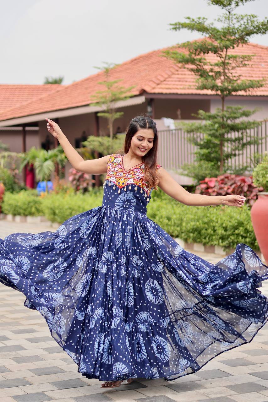 " Navratri Special Gamathi Work Gown| Krushi Life Style "