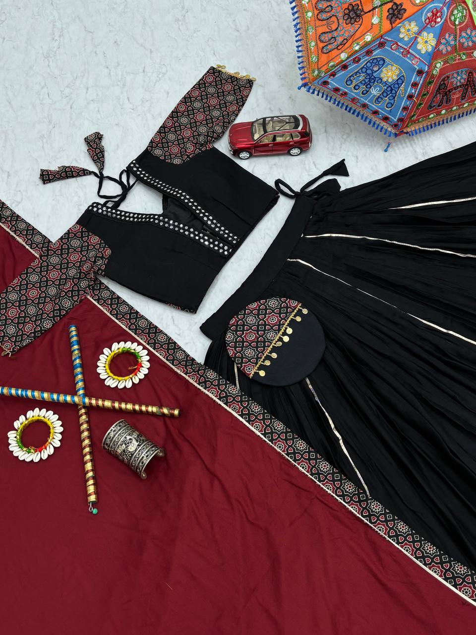 "Navratri Special Gamathi Work Lehenga choli | Krushi Life Style"