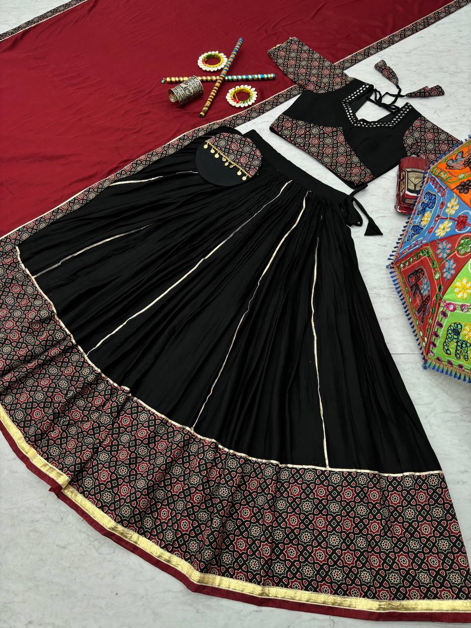 "Navratri Special Gamathi Work Lehenga choli | Krushi Life Style"
