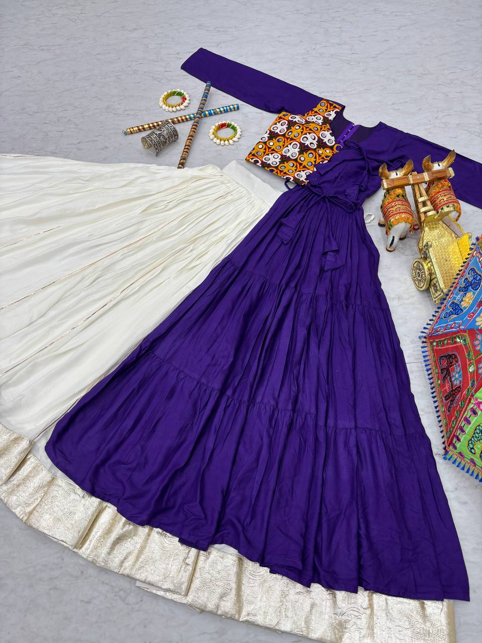 "Navratri Special Gamathi Work Lehenga cholib | Krushi Life Style"