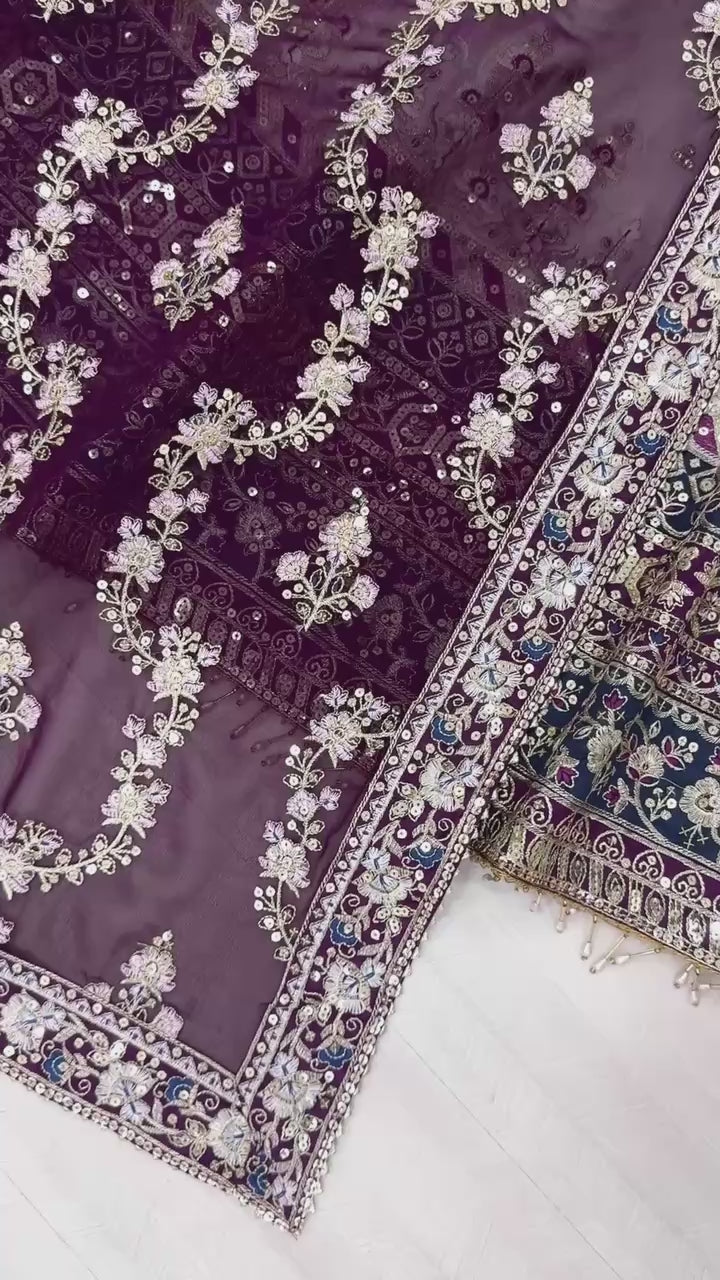 "Classic White Anarkali with Rich Dupatta Contrast | Krushi Life Style"