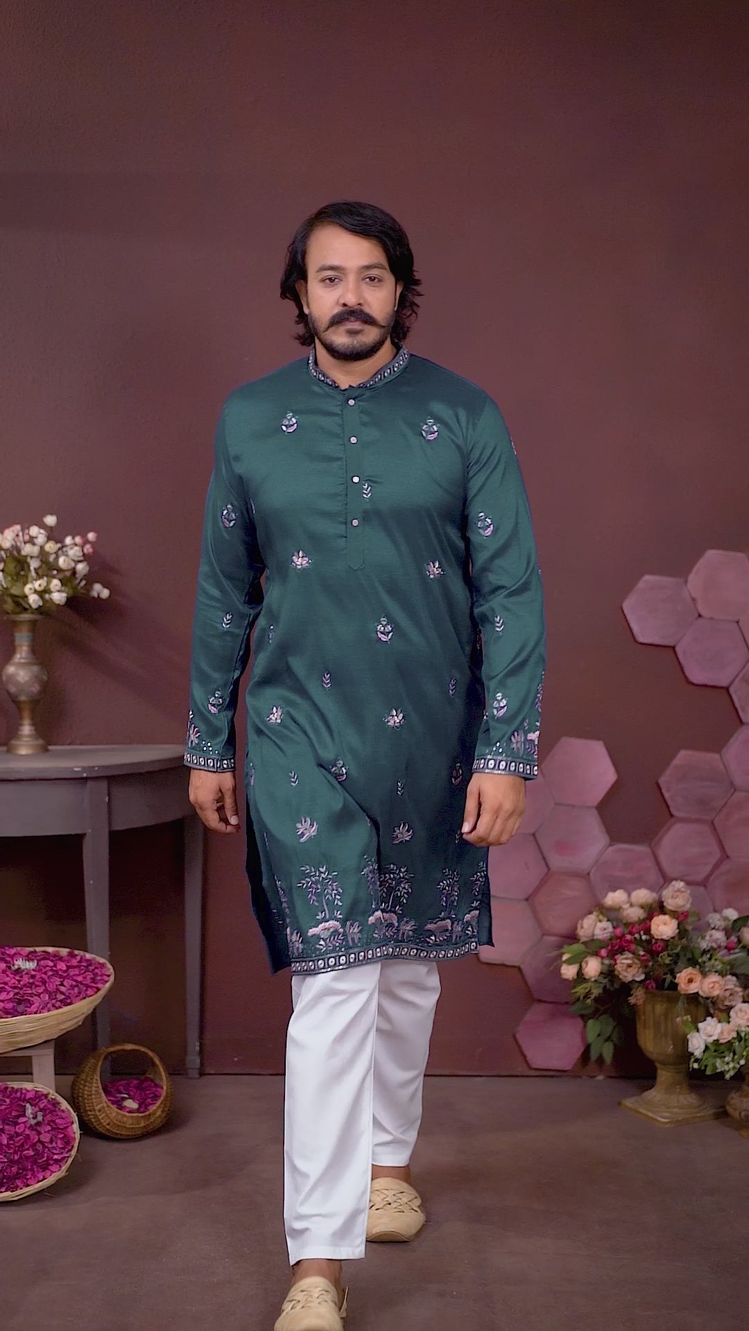 Men's Kurta With Embroidery sequence work | Krushi Life Style