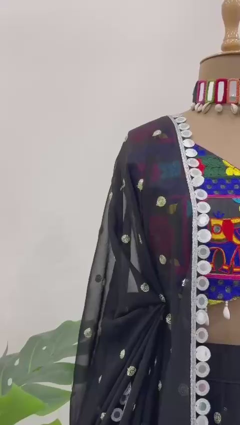 "Garba Vibes: White & Black Lehenga Collection | Krushi Life Style "