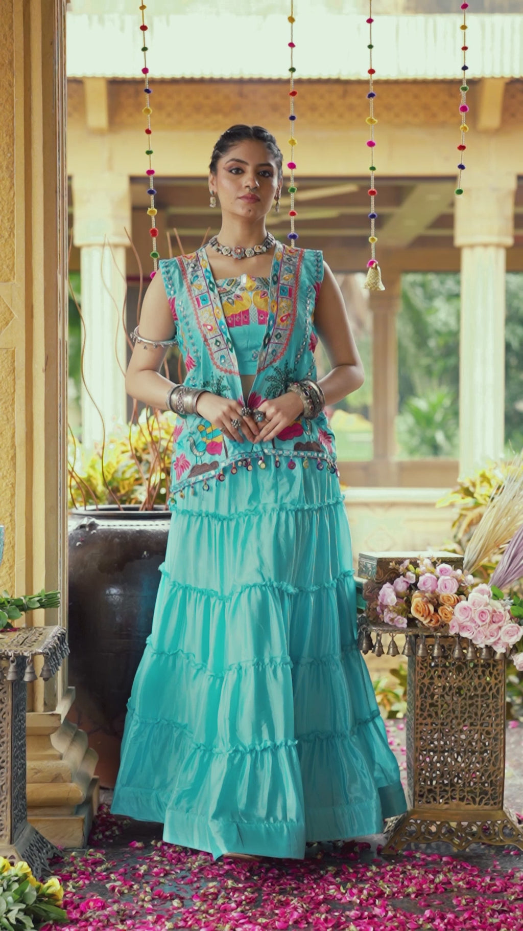 EXCLUSIVE REAL MODELING LEHENGA, BLOUSE & KOTI SET   IS COMING WITH CHINON FABRIC & EMBROIDERY WORK